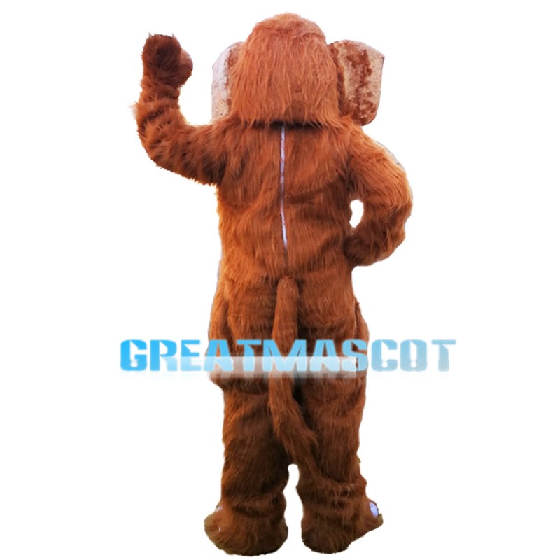 Fierce Brown Elephant With Sharp Ivory Mascot Costume