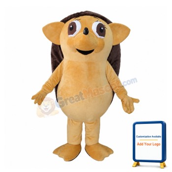 Clever Brown Hedgehog Mascot Costume