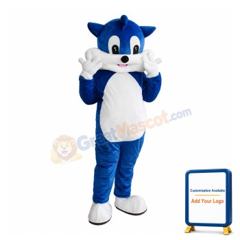 Adult Cartoon Blue Cat Mascot Costume