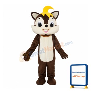 Lovely Squirrel With Yellow Hair Mascot Costume