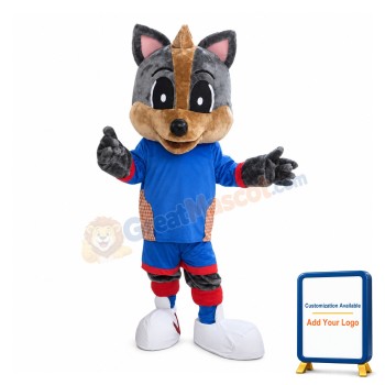 Grey Squirrel With Blue Sports Set Mascot Costume