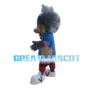 Grey Squirrel With Blue Sports Set Mascot Costume