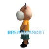 Happy Brown Cattle Couple Mascot Costume