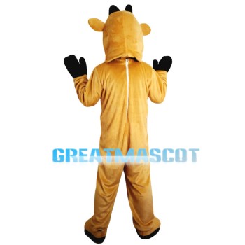 Clever Light Brown & White Fawn Mascot Costume