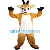 Clever Light Brown & White Fawn Mascot Costume