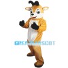 Clever Light Brown & White Fawn Mascot Costume