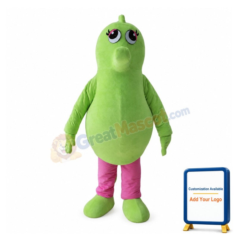 Green Seahorse With Pink Pants Mascot Costume