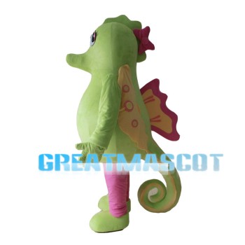 Green Seahorse With Pink Pants Mascot Costume