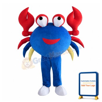 Blue Crab With Red Tongs Mascot Costume