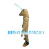Brown Reindeer With White Antlers Mascot Costume