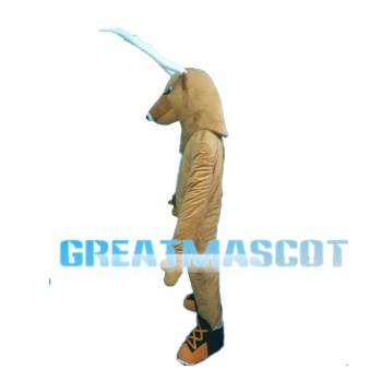 Brown Reindeer With White Antlers Mascot Costume