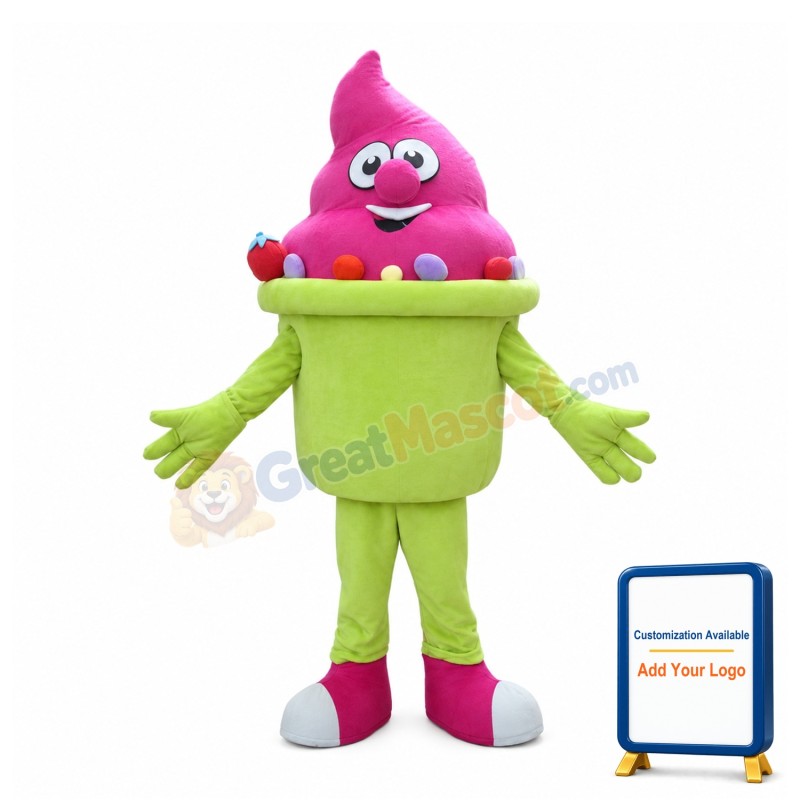Pink Fruit Cupcake Mascot Costume