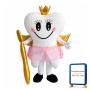White Teeth With Golden Wings Mascot Costume