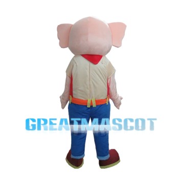 Blue Eyes Student Elephant Mascot Costume