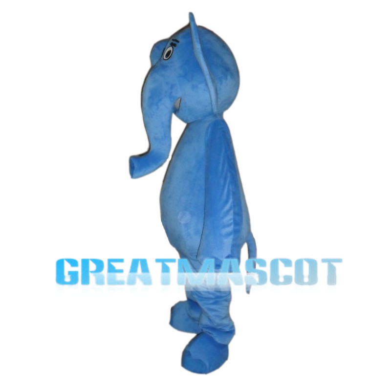 Adult Cartoon Blue Elephant Mascot Costume