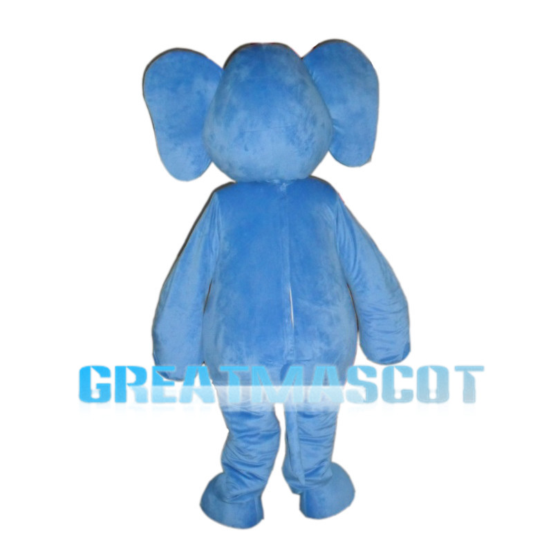 Adult Cartoon Blue Elephant Mascot Costume