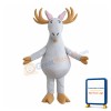 White Reindeer With Brown Antlers Mascot Costume