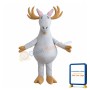 White Reindeer With Brown Antlers Mascot Costume