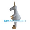 White Reindeer With Brown Antlers Mascot Costume