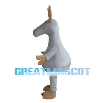 White Reindeer With Brown Antlers Mascot Costume