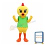 Little Yellow Chicken With Green Vest Mascot Costume