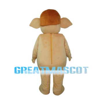 Funny Elephant With Brown Hair Mascot Costume