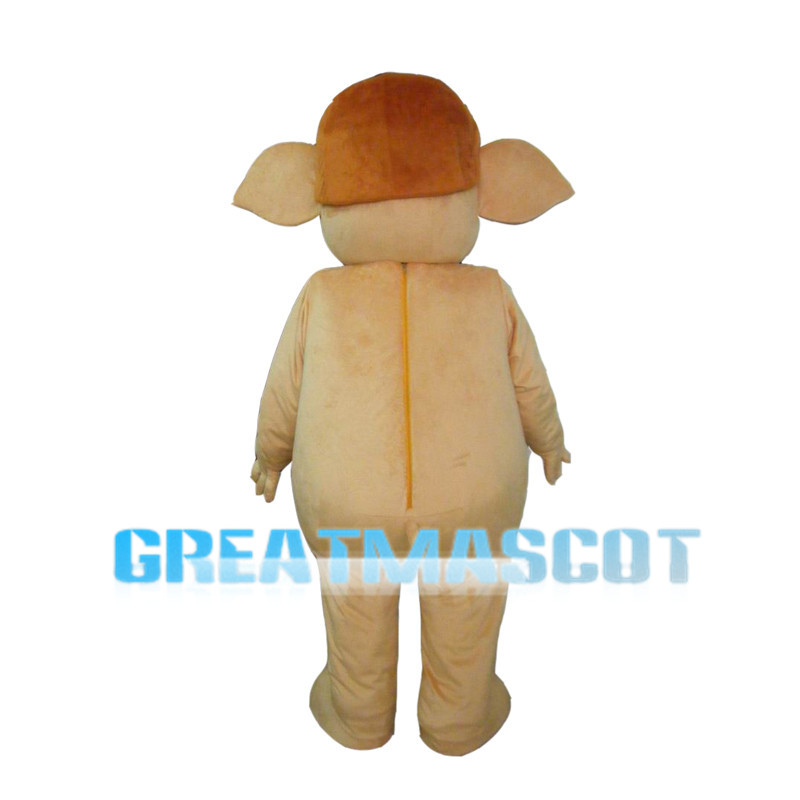 Funny Elephant With Brown Hair Mascot Costume