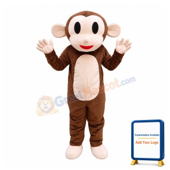 Cartoon Brown Monkey Mascot Costume