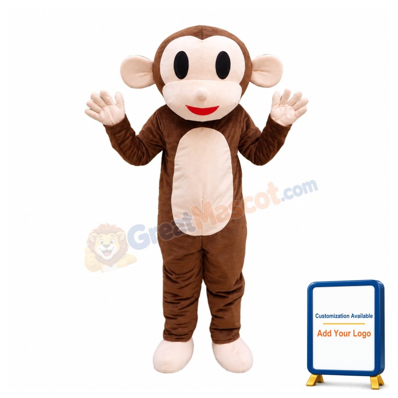 Cartoon Brown Monkey Mascot Costume