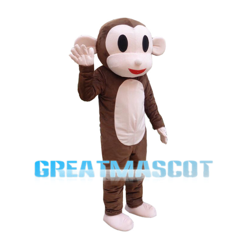 Cartoon Brown Monkey Mascot Costume