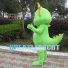Green Dragon With Golden Scarf Mascot Costume