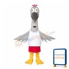 Long Neck Grey & White Bird Mascot Costume