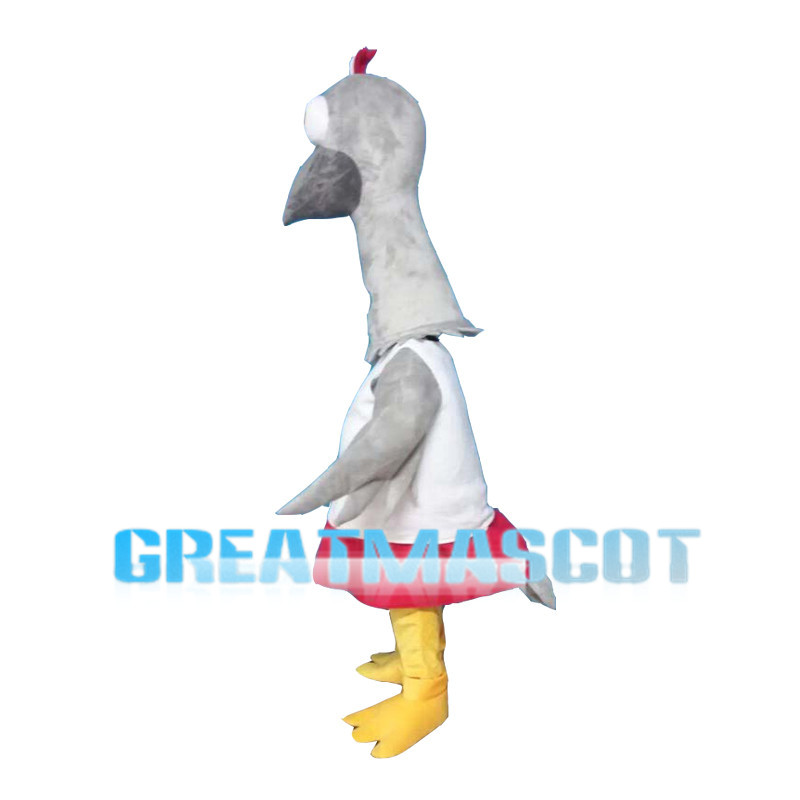 Long Neck Grey & White Bird Mascot Costume