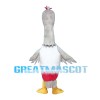 Long Neck Grey & White Bird Mascot Costume