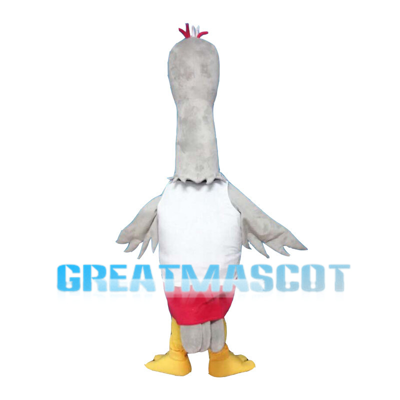 Long Neck Grey & White Bird Mascot Costume