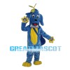 Blue Dog Carrying Guitar Mascot Costume