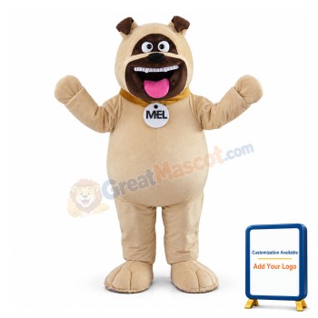 Big Mouth Khaki Dog Mascot Costume