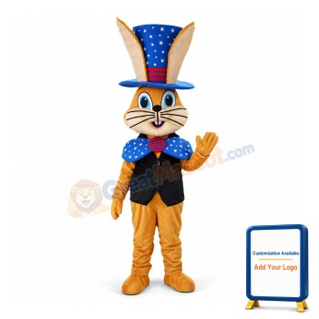 Magician Rabbit With Big Tie Mascot Costume