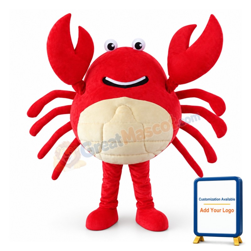 Red Crab With Big Tongs Mascot Costume