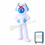 White Light Robot With Headset Mascot Costume