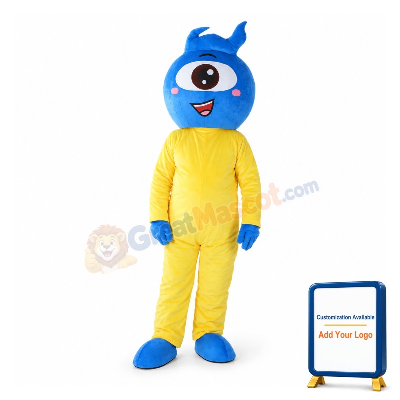 One-eyed Blue Head Doll Mascot Costume