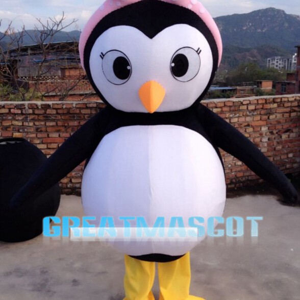 Big Head Penguin Baby Mascot Costume