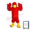 Pointy Beak Red Furry Eagle Mascot Costume