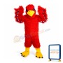 Pointy Beak Red Furry Eagle Mascot Costume