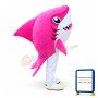 Pink Shark With Sharp Tooth Mascot Costume