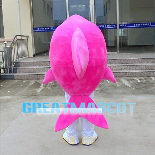 Pink Shark With Sharp Tooth Mascot Costume