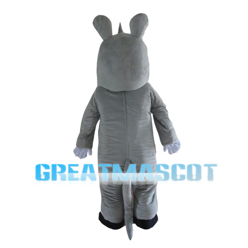 Peaceful Grey Rhino Mascot Costume