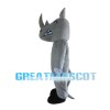 Peaceful Grey Rhino Mascot Costume