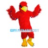 Pointy Beak Red Furry Eagle Mascot Costume