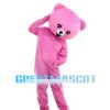 Shy Pink Bear Mascot Costume